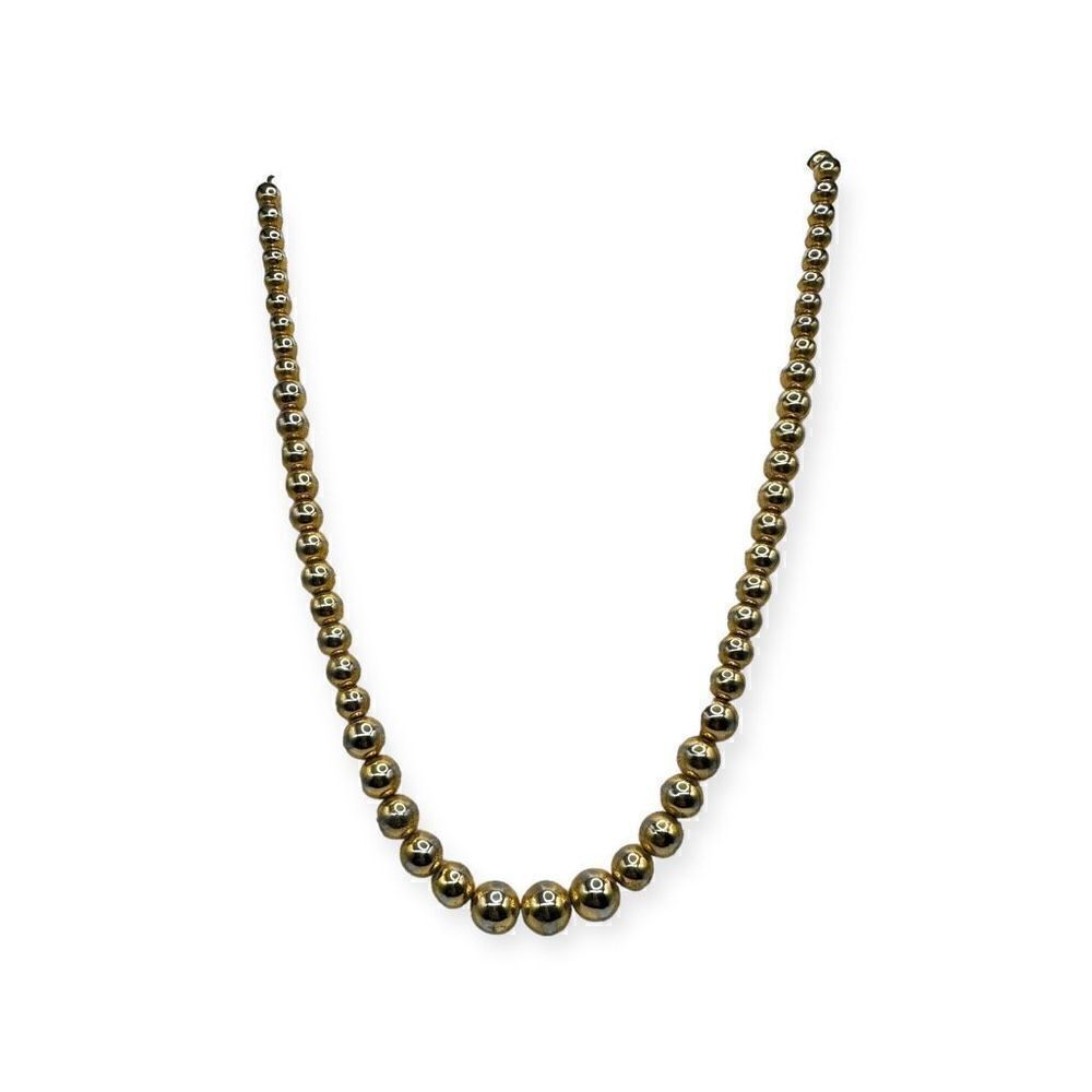 Vintage beaded costume necklace-gold toned 28 inches